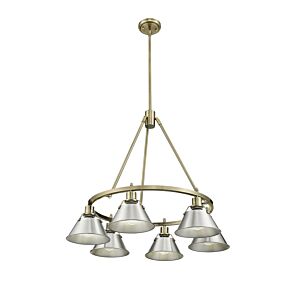 Orwell AB 6-Light Chandelier in Aged Brass