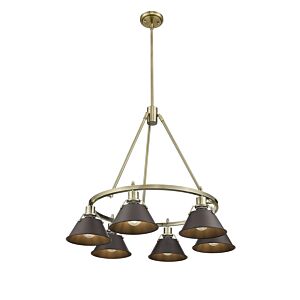 Orwell AB 6-Light Chandelier in Aged Brass