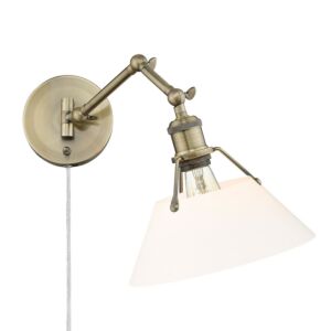 Orwell AB 1-Light Wall Sconce in Aged Brass