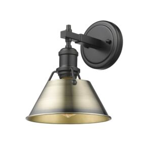 Orwell BLK One Light Bath Vanity in Matte Black by Golden