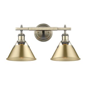 Orwell AB 2-Light Bathroom Vanity Light in Aged Brass