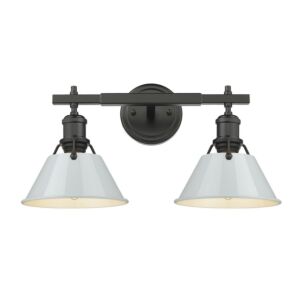 Orwell BLK 2-Light Bathroom Vanity Light in Matte Black