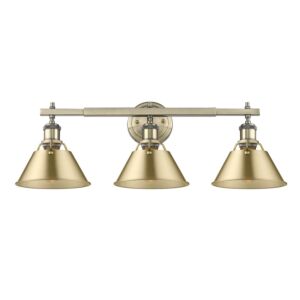 Orwell AB 3-Light Bathroom Vanity Light in Aged Brass