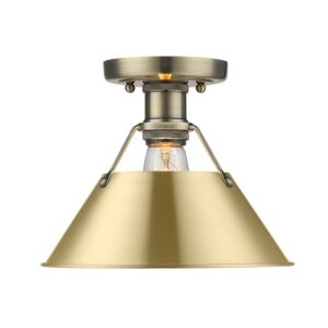 Orwell AB 1-Light Flush Mount in Aged Brass