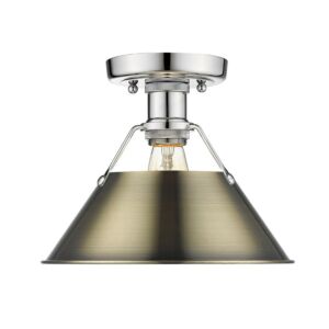 Orwell CH One Light Flush Mount in Chrome by Golden