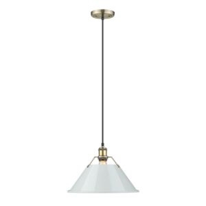 Orwell AB One Light Pendant in Aged Brass by Golden