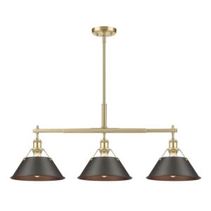 Orwell BCB 3-Light Linear Pendant in Brushed Champagne Bronze