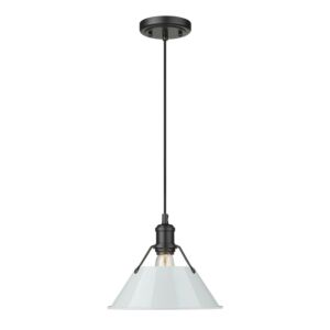 Orwell BLK One Light Pendant in Matte Black by Golden