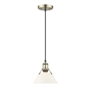 Orwell AB One Light Mini Pendant in Aged Brass by Golden