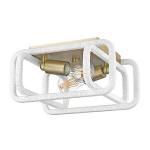 Camden BCB Two Light Flush Mount in Brushed Champagne Bronze by Golden