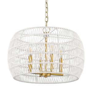 Ellie Four Light Chandelier in Modern Brushed Gold by Golden