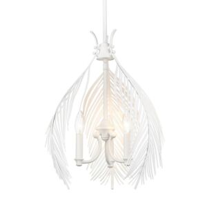 Cay WHT Three Light Pendant in Matte White by Golden