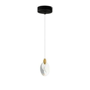 Pebble LED Pendant in Black  Polished Gold by ET2