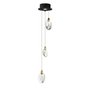 Pebble LED Pendant in Black  Polished Gold by ET2