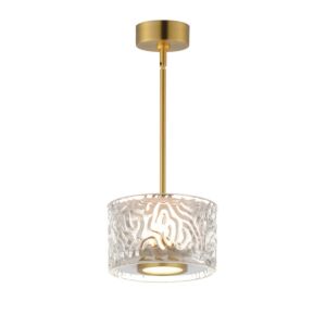 Elysian LED Pendant in Natural Aged Brass by ET2