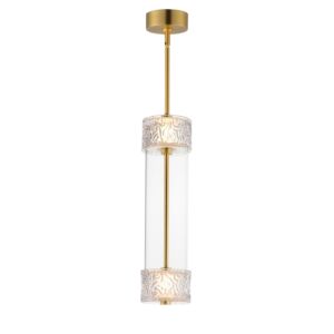 Elysian LED Pendant in Natural Aged Brass by ET2