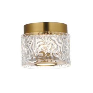 Elysian LED Flush Mount in Natural Aged Brass by ET2