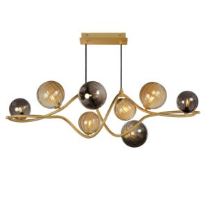 Planetary LED Linear Pendant in Gold by ET2