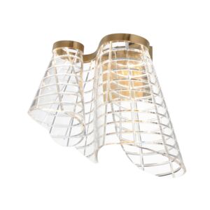 Tartan LED Wall Sconce in Brushed Champagne by ET2