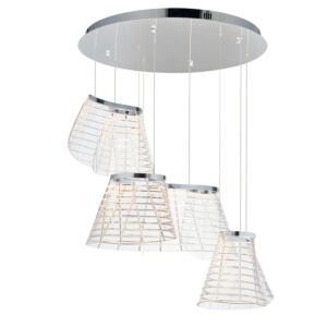 Tartan LED Pendant in Polished Chrome by ET2