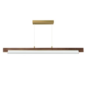 Joist LED Linear Pendant in Whit Alabaster  Natural Aged Brass by ET2