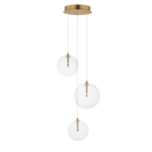 Global LED Pendant in Natural Aged Brass by ET2