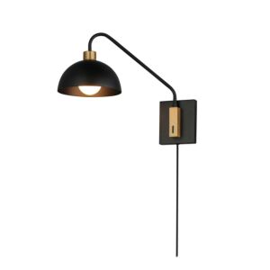 Thelonious One Light Wall Sconce in Black   Natural Aged Brass by Maxim