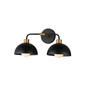 Thelonious Two Light Wall Sconce in Black   Natural Aged Brass by Maxim