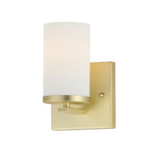 Lateral 1-Light Wall Sconce in Satin Brass