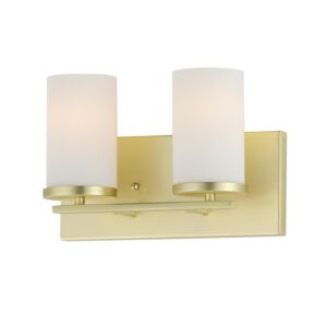 Lateral Two Light Bath Vanity in Satin Brass by Maxim