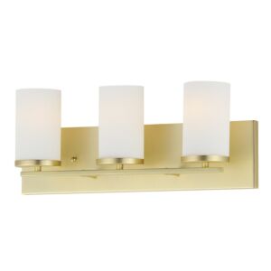 Lateral Three Light Bath Vanity in Satin Brass by Maxim