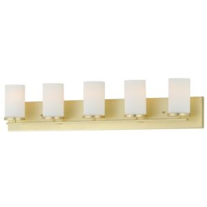 Lateral Five Light Bath Vanity in Satin Brass by Maxim