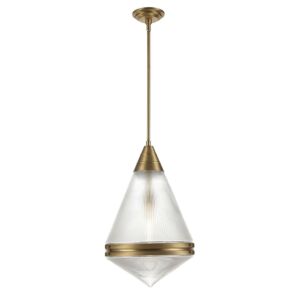 Hargreaves One Light Pendant in Natural Aged Brass by Maxim