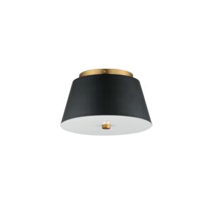 Miles LED Flush Mount in Black   Natural Aged Brass by Maxim