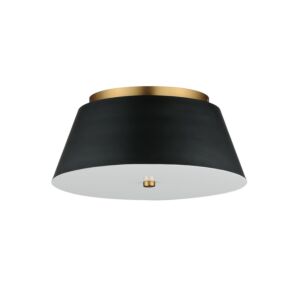 Miles LED Flush Mount in Black   Natural Aged Brass by Maxim