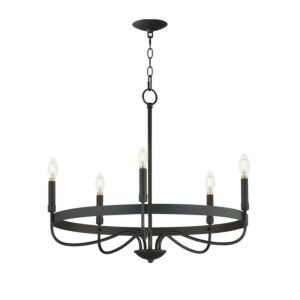 Frankie Five Light Chandelier in Black by Maxim