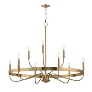 Frankie Nine Light Chandelier in Heritage by Maxim