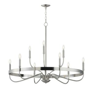 Frankie Nine Light Chandelier in Satin Nickel by Maxim