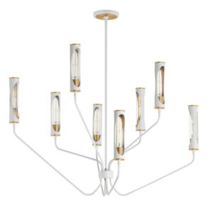 Regent LED Chandelier in Light French Gray   Natural Aged Brass by Maxim