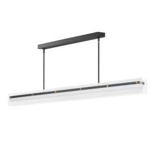 Spectre LED Linear Pendant in Black   Natural Aged Brass by Maxim