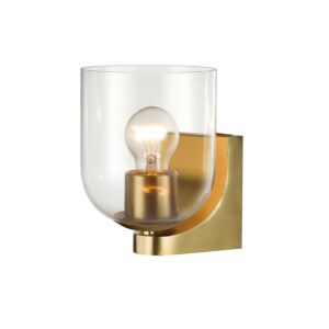 Scoop One Light Bath Vanity in Natural Aged Brass by Maxim