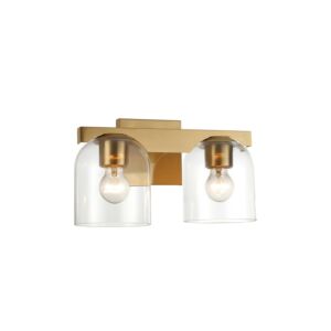 Scoop Two Light Wall Sconce in Natural Aged Brass by Maxim