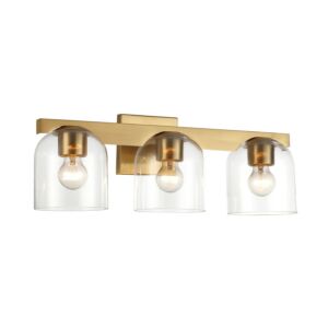 Scoop Three Light Bath Vanity in Natural Aged Brass by Maxim