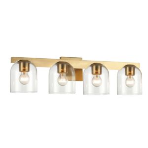 Scoop Four Light Bath Vanity in Natural Aged Brass by Maxim