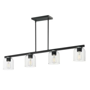 Scoop Four Light Linear Pendant in Black by Maxim