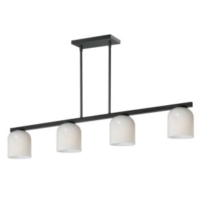 Scoop Four Light Linear Pendant in Black by Maxim