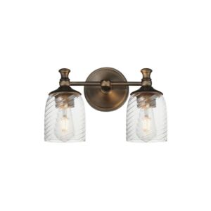 Swirl Two Light Wall Sconce in Antique Bronze by Maxim