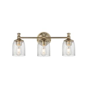 Swirl Three Light Bath Vanity in Satin Champagne by Maxim