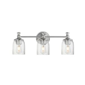 Swirl Three Light Bath Vanity in Satin Nickel by Maxim