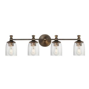 Swirl Four Light Bath Vanity in Antique Bronze by Maxim